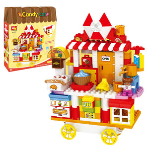 Coo11 Kids 116 Pcs Candy Cart Sweet House Building Blocks, Accessories Food Play e, Best Educational Role play Construction Toys Gift for Boys Girls, Adventure, Perfect Gift set