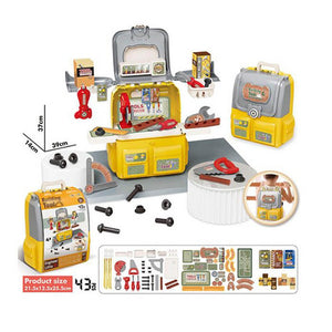 Coo11 Kids Play House Construction Tool Accessories with Bag, Educational Set, Indoor or Outdoor Play Kit, Perfect Gift for Boys, Easy to Carry, Suitable for 3+