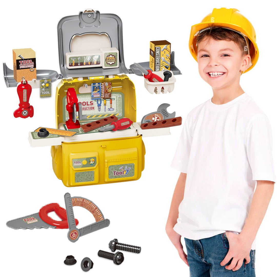 Coo11 Kids Play House Construction Tool Accessories with Bag, Educational Set, Indoor or Outdoor Play Kit, Perfect Gift for Boys, Easy to Carry, Suitable for 3+