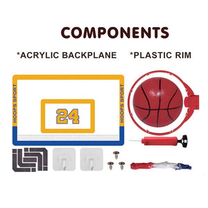 Coo11 Children's Mount Wall Basketball Board, Adjustable Sport Game Play Set, Suitable for Indoor and Outdoor, Perfect Gift for Boys & Girls, Suitable for 3+