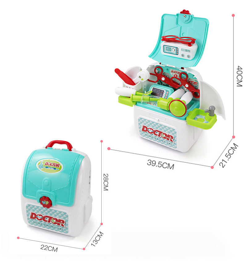 Coo11 2-in-1 Doctor Kit for Kids, Medical Backpack, Improves Skill & Development, Eduaction Fun, Pretend Play Set, Simulation Props, Gift for Boys and Girls, Suitable for 3+