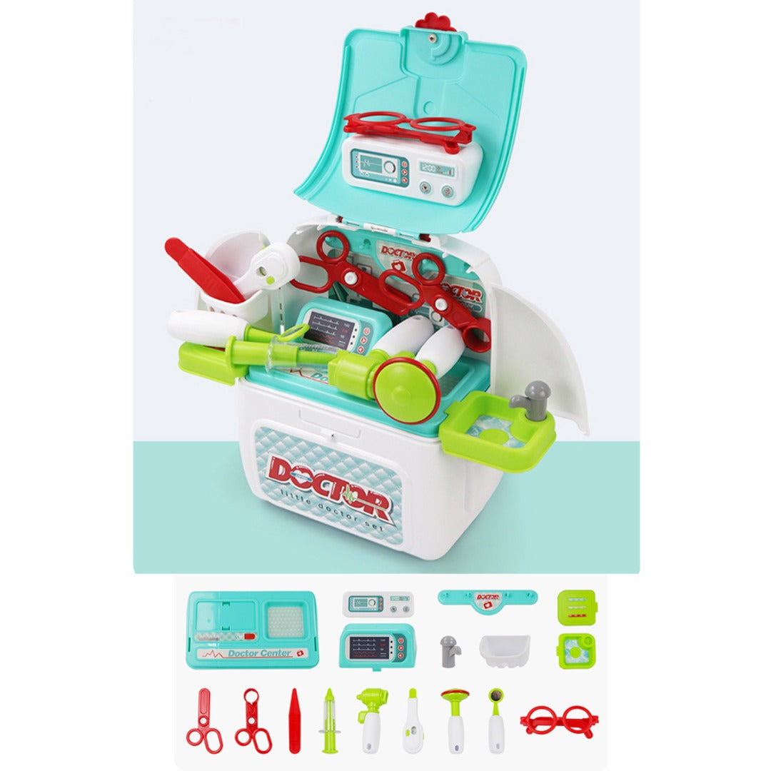 Coo11 2-in-1 Doctor Kit for Kids, Medical Backpack, Improves Skill & Development, Eduaction Fun, Pretend Play Set, Simulation Props, Gift for Boys and Girls, Suitable for 3+