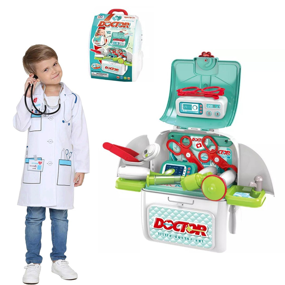 Coo11 2-in-1 Doctor Kit for Kids, Medical Backpack, Improves Skill & Development, Eduaction Fun, Pretend Play Set, Simulation Props, Gift for Boys and Girls, Suitable for 3+