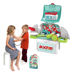 Coo11 2-in-1 Doctor Kit for Kids, Medical Backpack, Improves Skill & Development, Eduaction Fun, Pretend Play Set, Simulation Props, Gift for Boys and Girls, Suitable for 3+