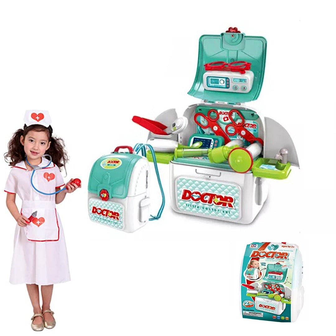 Coo11 2-in-1 Doctor Kit for Kids, Medical Backpack, Improves Skill & Development, Eduaction Fun, Pretend Play Set, Simulation Props, Gift for Boys and Girls, Suitable for 3+