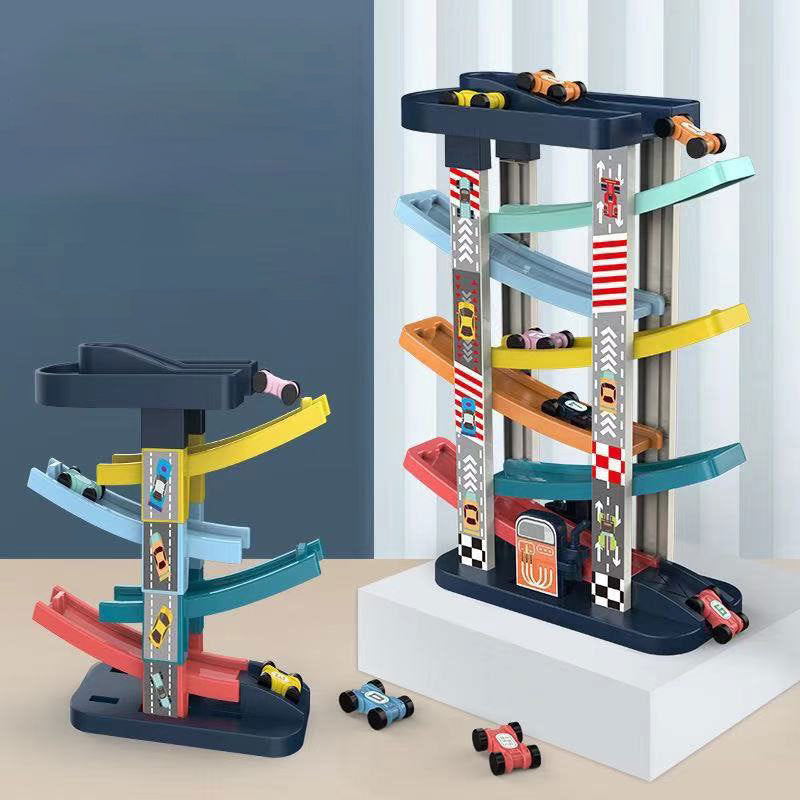 Coo11 Children Car Parking Railing with Car Toy, Activity Parking Ramp Set, Educational Toy for Kids 3+, Perfect Gift for Boys & Girls, Skills Improvment Fun Playset