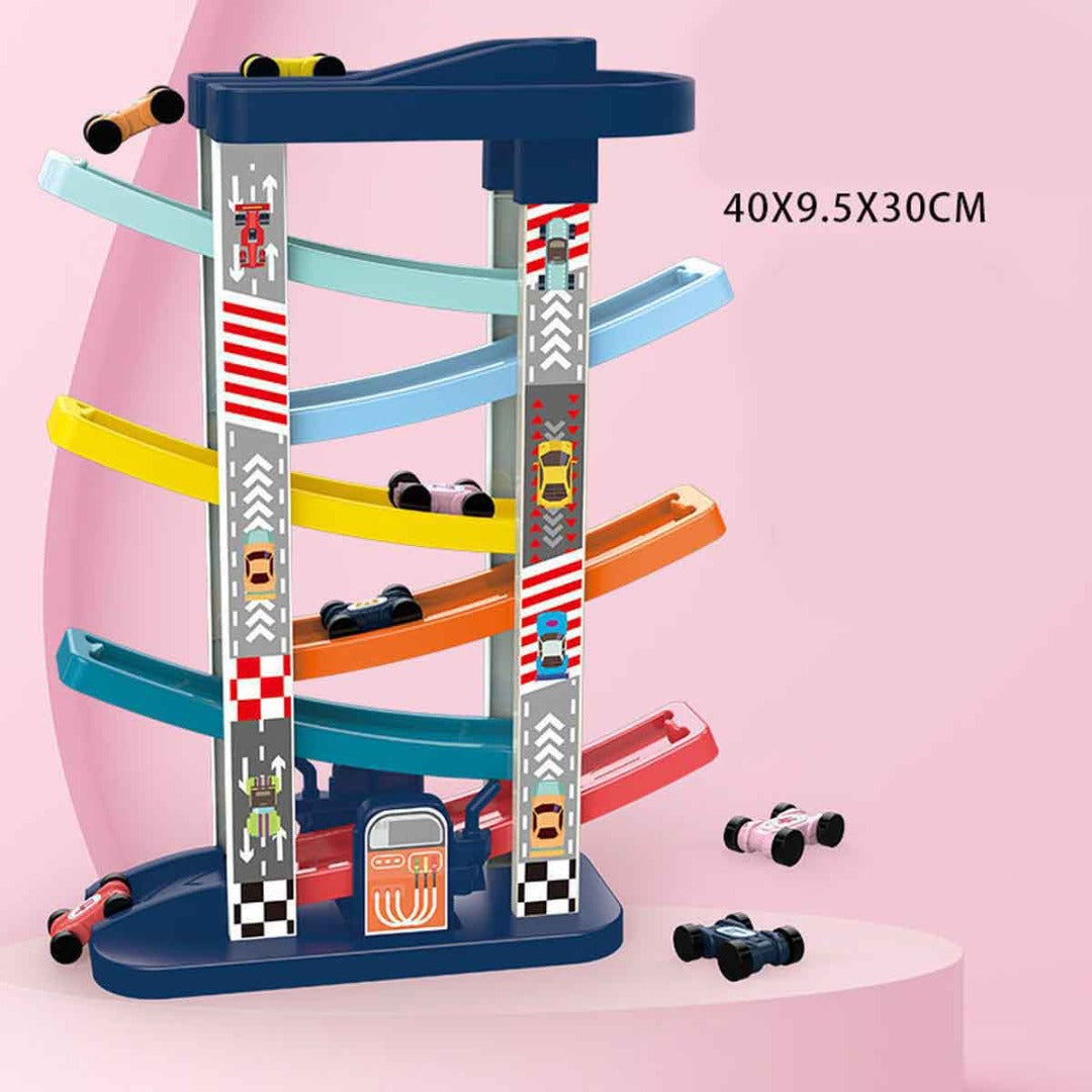 Coo11 Children Car Parking Railing with Car Toy, Activity Parking Ramp Set, Educational Toy for Kids 3+, Perfect Gift for Boys & Girls, Skills Improvment Fun Playset