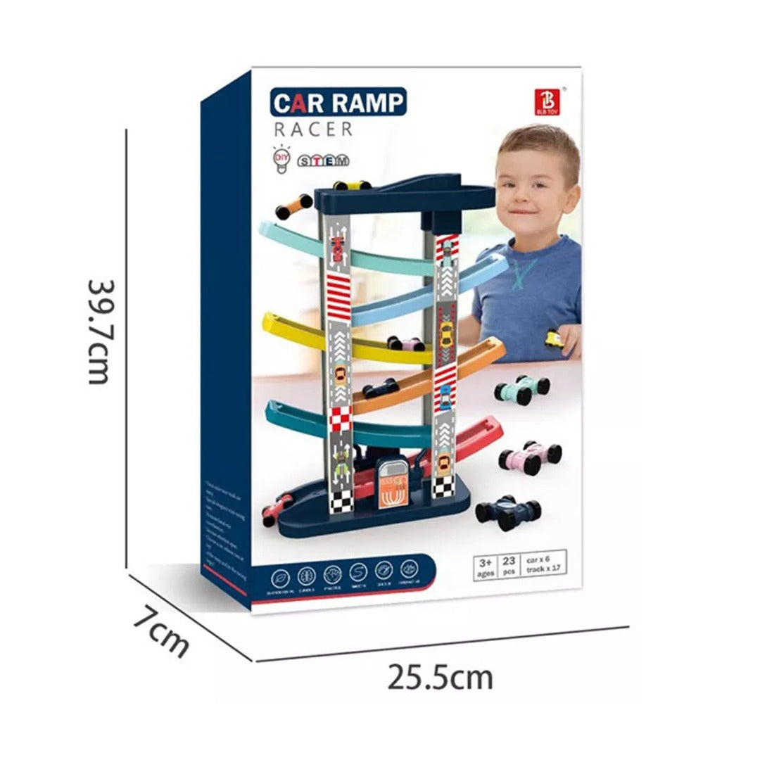 Coo11 Children Car Parking Railing with Car Toy, Activity Parking Ramp Set, Educational Toy for Kids 3+, Perfect Gift for Boys & Girls, Skills Improvment Fun Playset