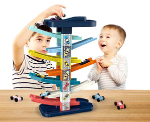 Coo11 Children Car Parking Railing with Car Toy, Activity Parking Ramp Set, Educational Toy for Kids 3+, Perfect Gift for Boys & Girls, Skills Improvment Fun Playset