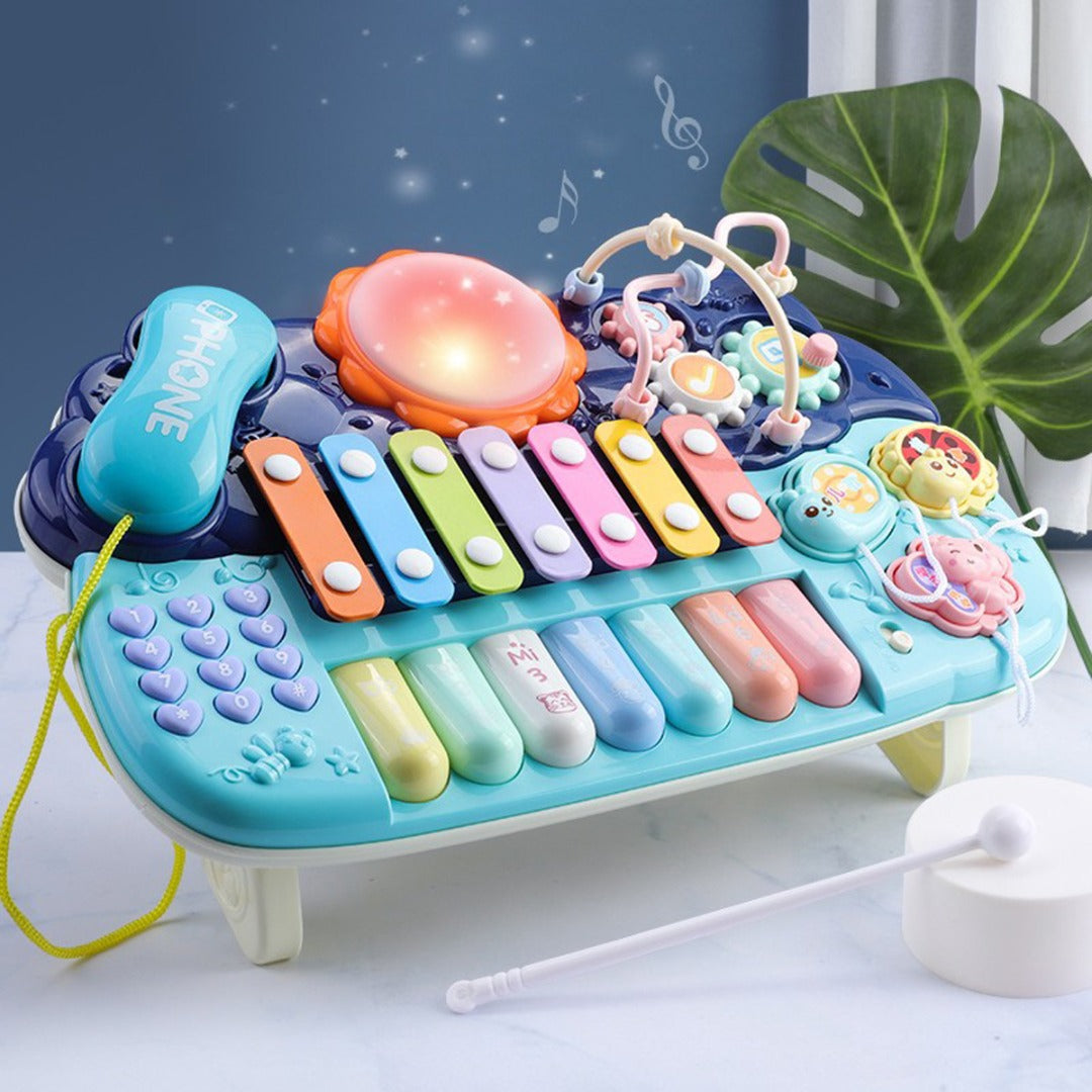 Coo11 Kids Piano keyboard Musical Instrument Toy, Educational Fun Time for Toddler, Multifunctional Game, Hand Knock Lyre Drum Telephone, Perfect Gift for Boys & Girls, Suitable for 1-8 years
