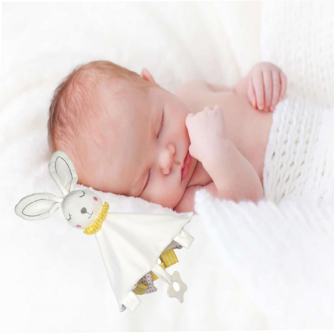 Coo11 Kids Rabbit Soothing Toy, Lightweight Cuddly Toy, Convenient for Travel, Easy to Wash, Portable, Plush Toy for Baby Girls & Boys, Suitable for Ages 0 Months +