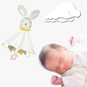 Coo11 Kids Rabbit Soothing Toy, Lightweight Cuddly Toy, Convenient for Travel, Easy to Wash, Portable, Plush Toy for Baby Girls & Boys, Suitable for Ages 0 Months +