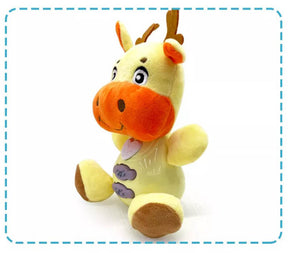 Coo11 Kids Cow Shaped Cuddly Teddy Toy with Music & Light, Soft Animals Baby Toy, Cotton Stuffed, Eco Friendly, Sensory Play, Perfect Gift for Boys & Girls, Suitable for 0-6 months