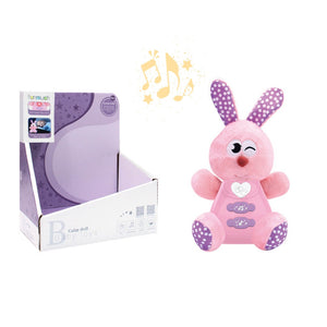 Coo11 Kids Rabbit Shaped Cuddly Teddy Toy with Music & Light, Soft Animals Baby Toy, Cotton Stuffed, Eco Friendly, Sensory Play, Perfect Gift for Boys & Girls, Suitable for 0-6 months