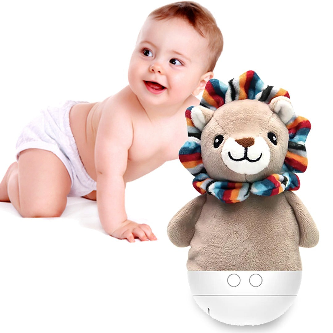 Coo11 Kids Lion Shaped Tumbler Night Light Toy, High Quality Stuffed Animal, Improves Skills Development, Lightweight, Portable, Perfect Gift for Boys & Girls, Suitable for 0-6+