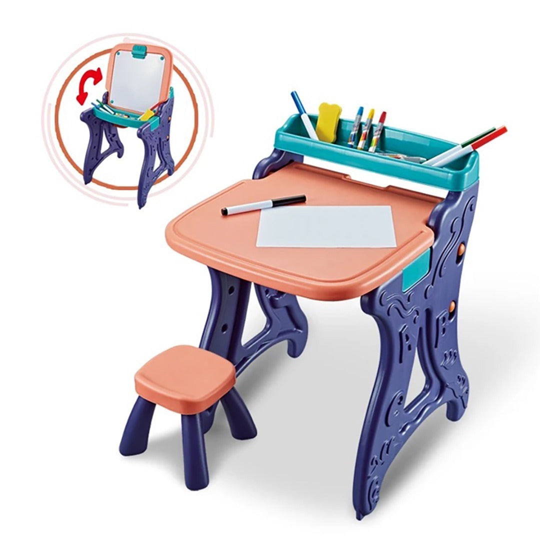 Learning Table and Chair Set+ Safe For Children + Activity Table For Kids +toddler Multi Function Toy , Kids Learning Table For Learning Educational Gift For Boys Girls 6-13