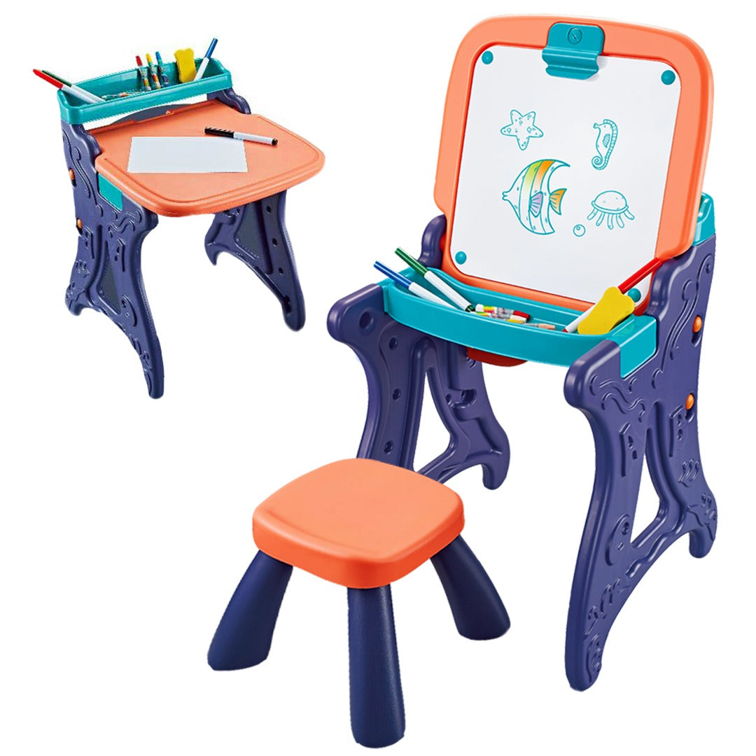 Learning Table and Chair Set+ Safe For Children + Activity Table For Kids +toddler Multi Function Toy , Kids Learning Table For Learning Educational Gift For Boys Girls 6-13