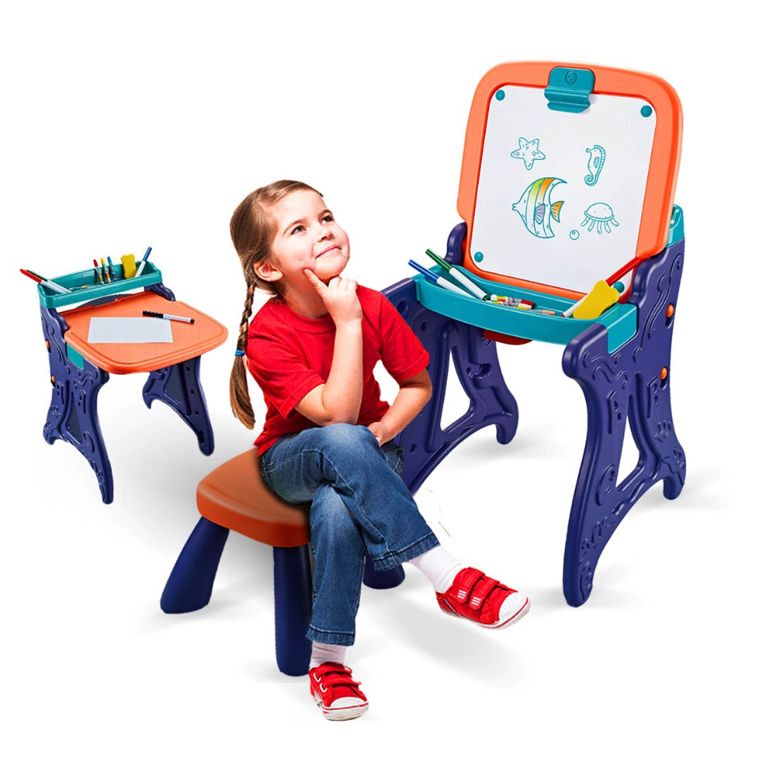 Learning Table and Chair Set+ Safe For Children + Activity Table For Kids +toddler Multi Function Toy , Kids Learning Table For Learning Educational Gift For Boys Girls 6-13