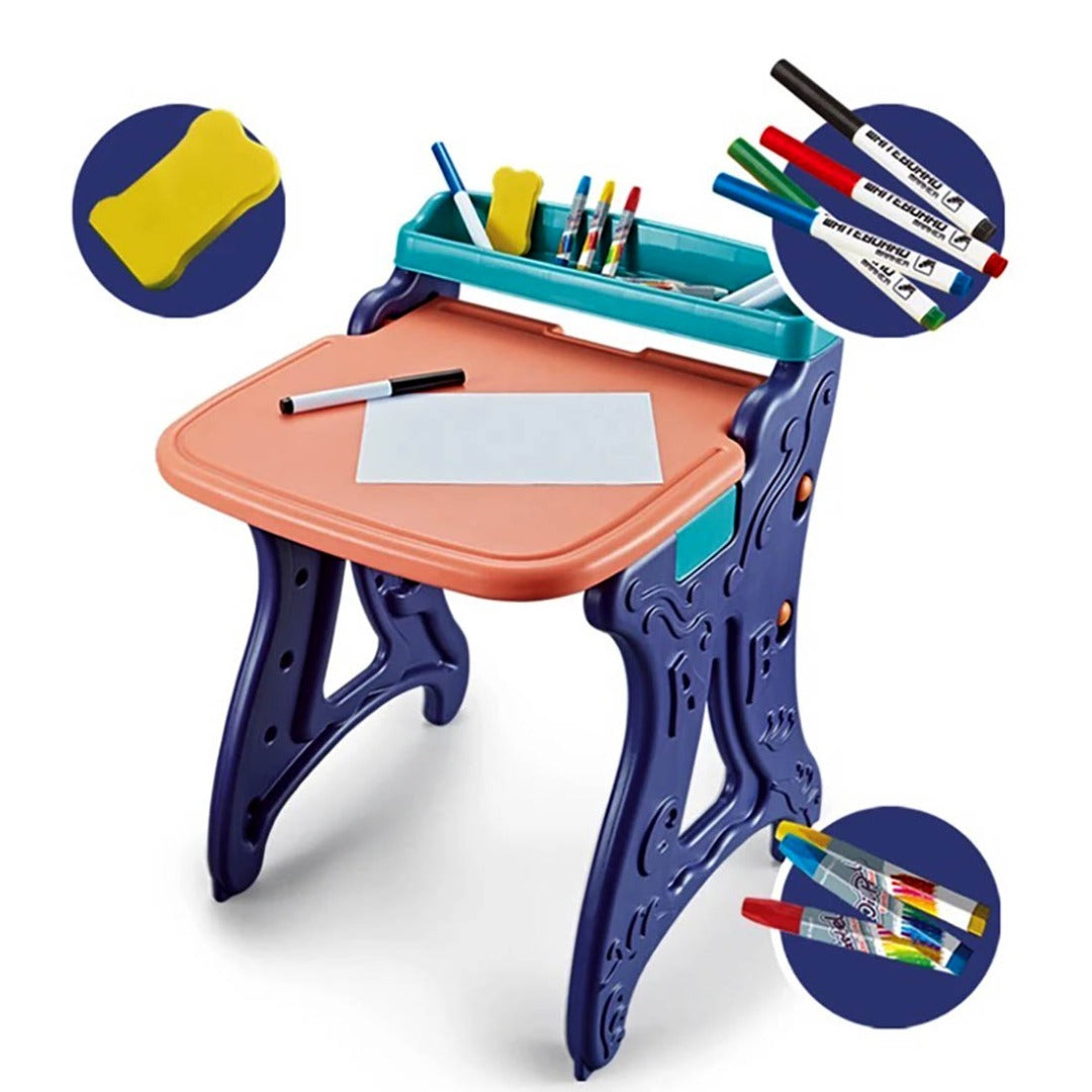 Learning Table and Chair Set+ Safe For Children + Activity Table For Kids +toddler Multi Function Toy , Kids Learning Table For Learning Educational Gift For Boys Girls 6-13