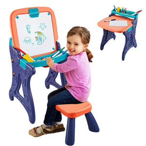 Learning Table and Chair Set+ Safe For Children + Activity Table For Kids +toddler Multi Function Toy , Kids Learning Table For Learning Educational Gift For Boys Girls 6-13