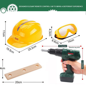 Gear Tool SET Toddler DRILL HELMET Tools Set Toys For 3 Year Old Boy Or Educational Game Birthday Christmas Gift, Children Tool Kit For Present Age 3, Wooden Tool Box Toys For Kids