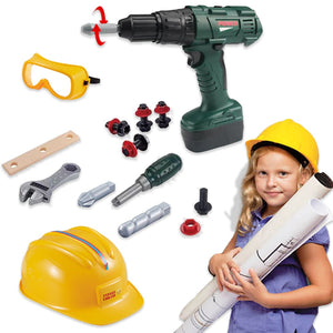 Gear Tool SET Toddler DRILL HELMET Tools Set Toys For 3 Year Old Boy Or Educational Game Birthday Christmas Gift, Children Tool Kit For Present Age 3, Wooden Tool Box Toys For Kids