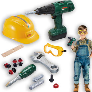 Gear Tool SET Toddler DRILL HELMET Tools Set Toys For 3 Year Old Boy Or Educational Game Birthday Christmas Gift, Children Tool Kit For Present Age 3, Wooden Tool Box Toys For Kids