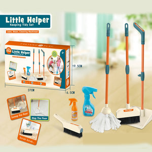 Pretend Play Toy Children Cleaning Tool Toys Housework Tools Role Play Cleaning Toy Set With Rich Accessories Play Toy Set For Kids, Household Cleaning Tools Hanging Stand, Wet Floor Sign And Multiple Cleaning Tools Housekeeping Toys For Toddlers And Kids