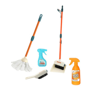 Pretend Play Toy Children Cleaning Tool Toys Housework Tools Role Play Cleaning Toy Set With Rich Accessories Play Toy Set For Kids, Household Cleaning Tools Hanging Stand, Wet Floor Sign And Multiple Cleaning Tools Housekeeping Toys For Toddlers And Kids
