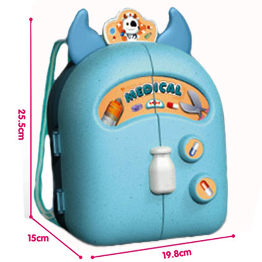 Pretend Play House Blue Backpack Small Mini Kitchen Toys Real Cooking Set For Kids  Set Pretend Role Play Toys For Boys And Girls, Premium Pieces Set