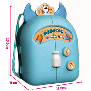 Pretend Play House Blue Backpack Small Mini Kitchen Toys Real Cooking Set For Kids  Set Pretend Role Play Toys For Boys And Girls, Premium Pieces Set