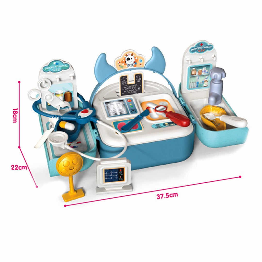 Pretend Play House Blue Backpack Small Mini Kitchen Toys Real Cooking Set For Kids  Set Pretend Role Play Toys For Boys And Girls, Premium Pieces Set