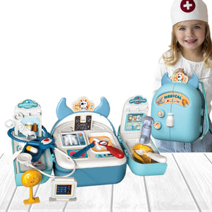 Pretend Play House Blue Backpack Small Mini Kitchen Toys Real Cooking Set For Kids  Set Pretend Role Play Toys For Boys And Girls, Premium Pieces Set