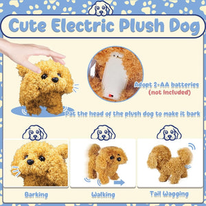 Kids Pet Vet set electric walking dog with sound Carrier tools Feeding Grooming  For Boys Girls Toddler 2 3 4 5 6 Years Old Gift