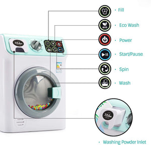 White Washing Machine I Washing Programmer And Original Sounds I Works With Or Without Water I Toy For Children Aged 3 Years And Up - Interactive & Realistic- Pretend Play Appliance For Kids