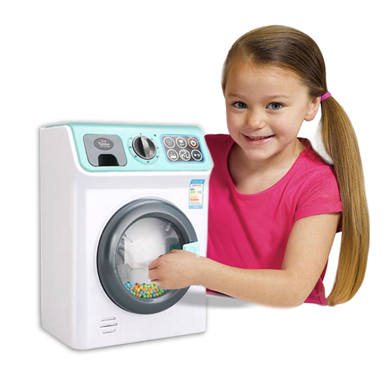 White Washing Machine I Washing Programmer And Original Sounds I Works With Or Without Water I Toy For Children Aged 3 Years And Up - Interactive & Realistic- Pretend Play Appliance For Kids