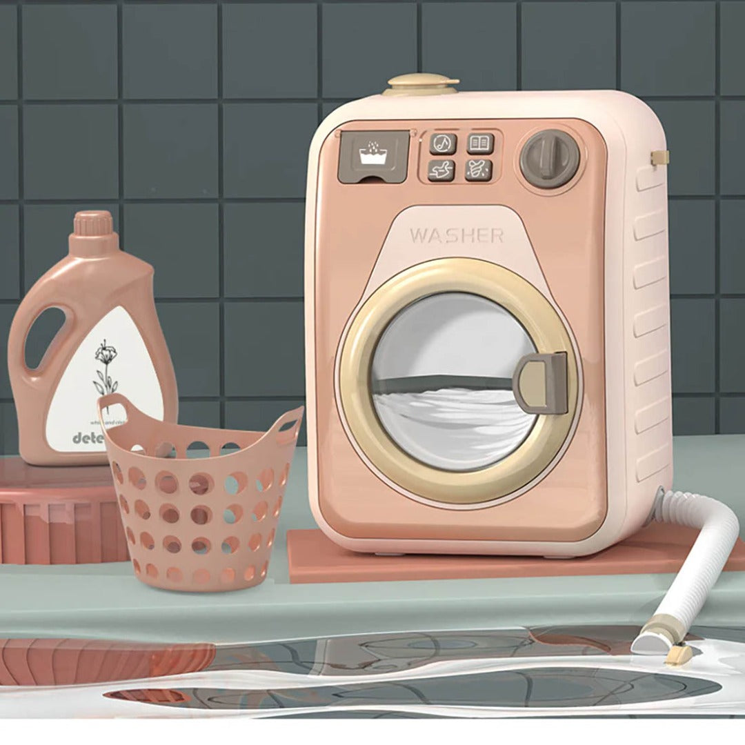 Washing Machine With Light And Music I Washing Programmer And Original Sounds I Works With Or Without Water I Toy For Children Aged 3 Years And Up - Interactive & Realistic With Sounds- Pretend Play Appliance For Kids