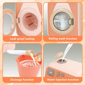Washing Machine With Light And Music I Washing Programmer And Original Sounds I Works With Or Without Water I Toy For Children Aged 3 Years And Up - Interactive & Realistic With Sounds- Pretend Play Appliance For Kids