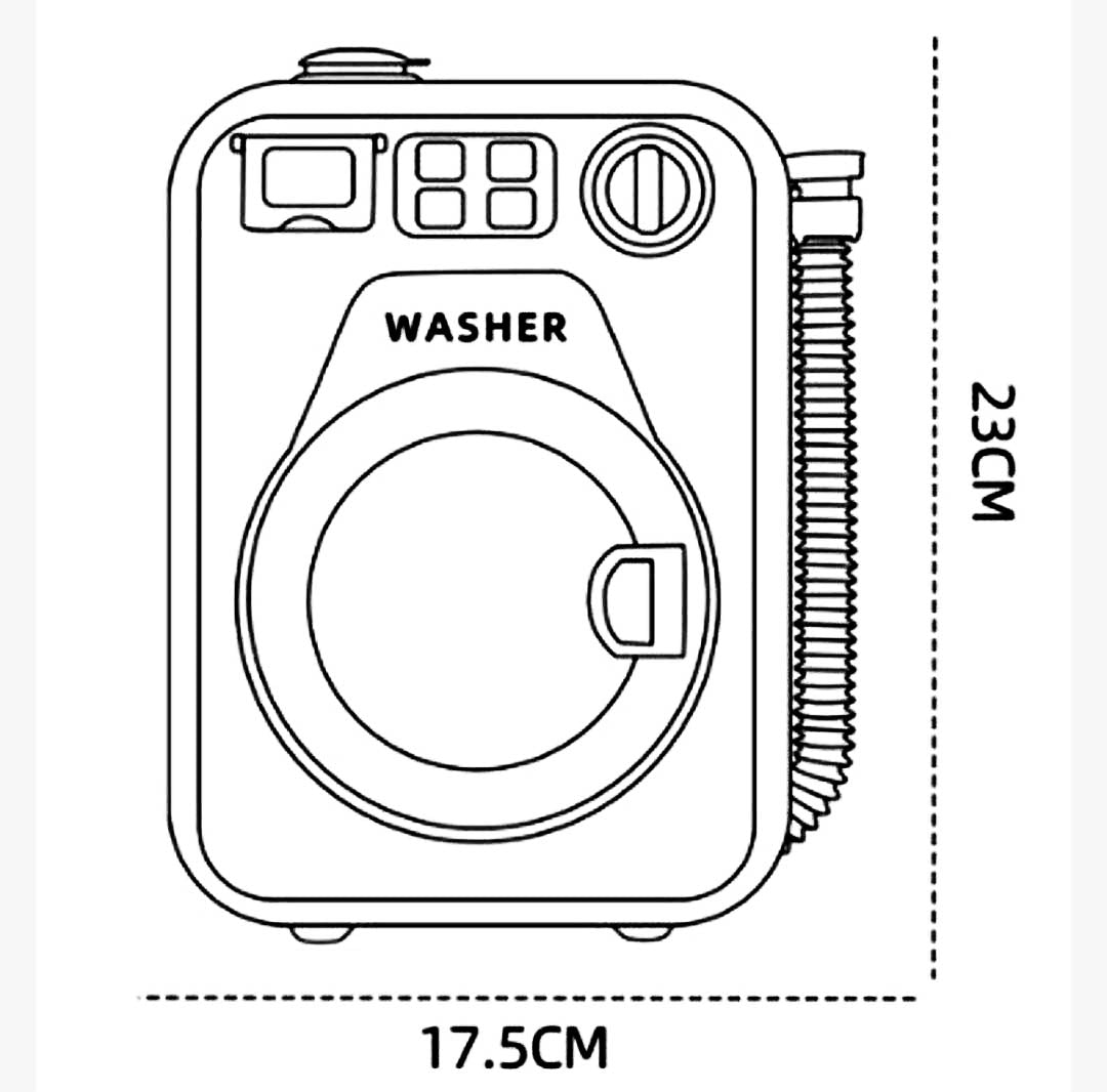 Washing Machine With Light And Music I Washing Programmer And Original Sounds I Works With Or Without Water I Toy For Children Aged 3 Years And Up - Interactive & Realistic With Sounds- Pretend Play Appliance For Kids