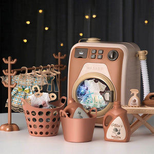 Washing Machine With Light And Music I Washing Programmer And Original Sounds I Works With Or Without Water I Toy For Children Aged 3 Years And Up - Interactive & Realistic With Sounds- Pretend Play Appliance For Kids