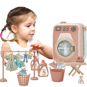 Washing Machine With Light And Music I Washing Programmer And Original Sounds I Works With Or Without Water I Toy For Children Aged 3 Years And Up - Interactive & Realistic With Sounds- Pretend Play Appliance For Kids