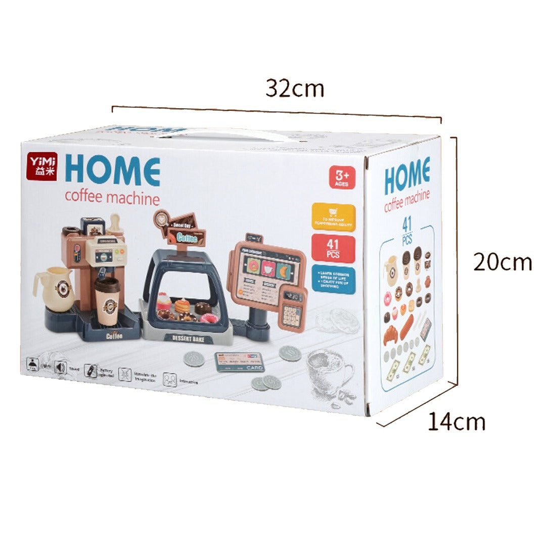 Children Play  Simulation Sound Light Water Coffee Machine coffee shop cash register Candy Ice Cream Supermarket Shopping Toy Coffee Shop I Espresso Bar With Water Flow Function And Touch Display Incl Accessories And Toy Food Toys 3+