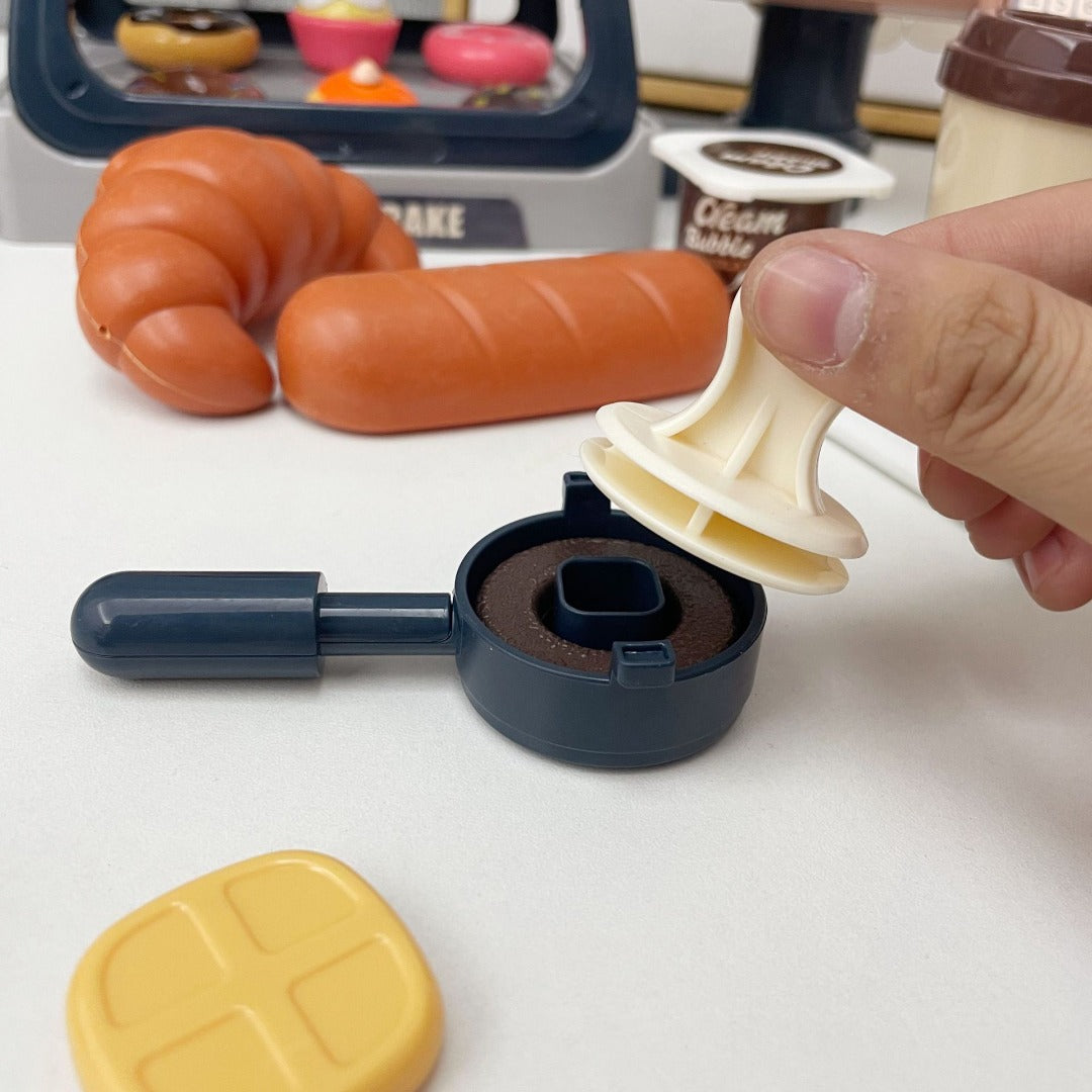 Children Play  Simulation Sound Light Water Coffee Machine coffee shop cash register Candy Ice Cream Supermarket Shopping Toy Coffee Shop I Espresso Bar With Water Flow Function And Touch Display Incl Accessories And Toy Food Toys 3+