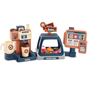 Children Play  Simulation Sound Light Water Coffee Machine coffee shop cash register Candy Ice Cream Supermarket Shopping Toy Coffee Shop I Espresso Bar With Water Flow Function And Touch Display Incl Accessories And Toy Food Toys 3+