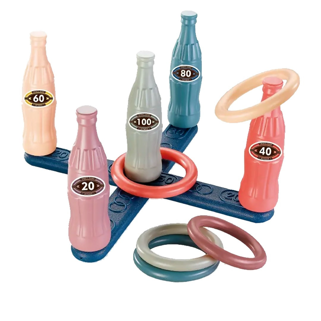 Bottle Ring Toss Game Kids Ring Throwing Bottle Toss Toy, Plastic Bottle Ring Toss Game, Educational Bottle Ring Toss Toy, Easy Assembly And Storage, Indoor Outdoor Game Toy For Kids Over 4