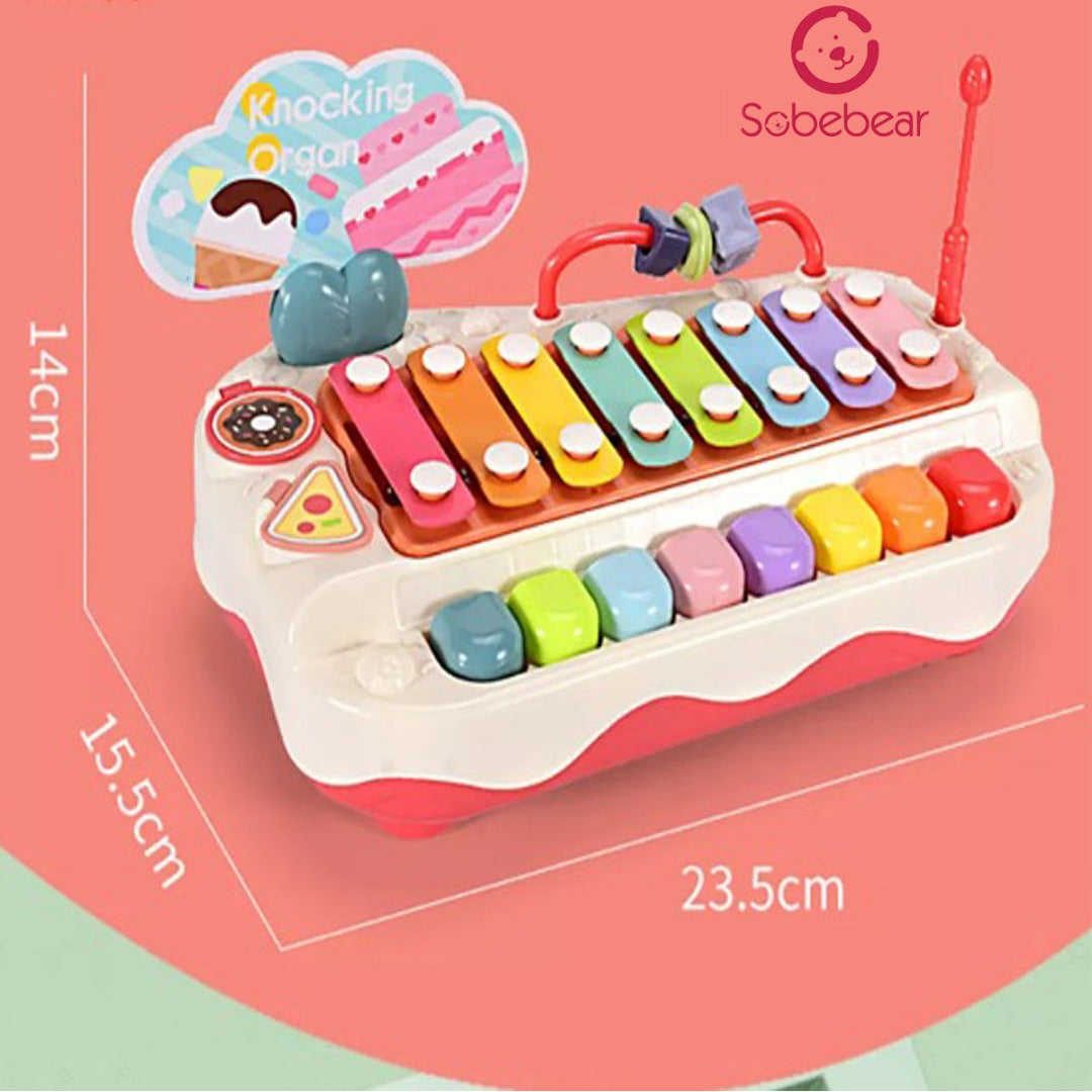 Coo11 Kids Musical Instrument Hand Knock Piano Xylophone, Multifunction Toddler Toys, Early Educational Learning, Perfect Gift as Birthday or Christmas Gift, Suitable for 1-3 years old (Red)