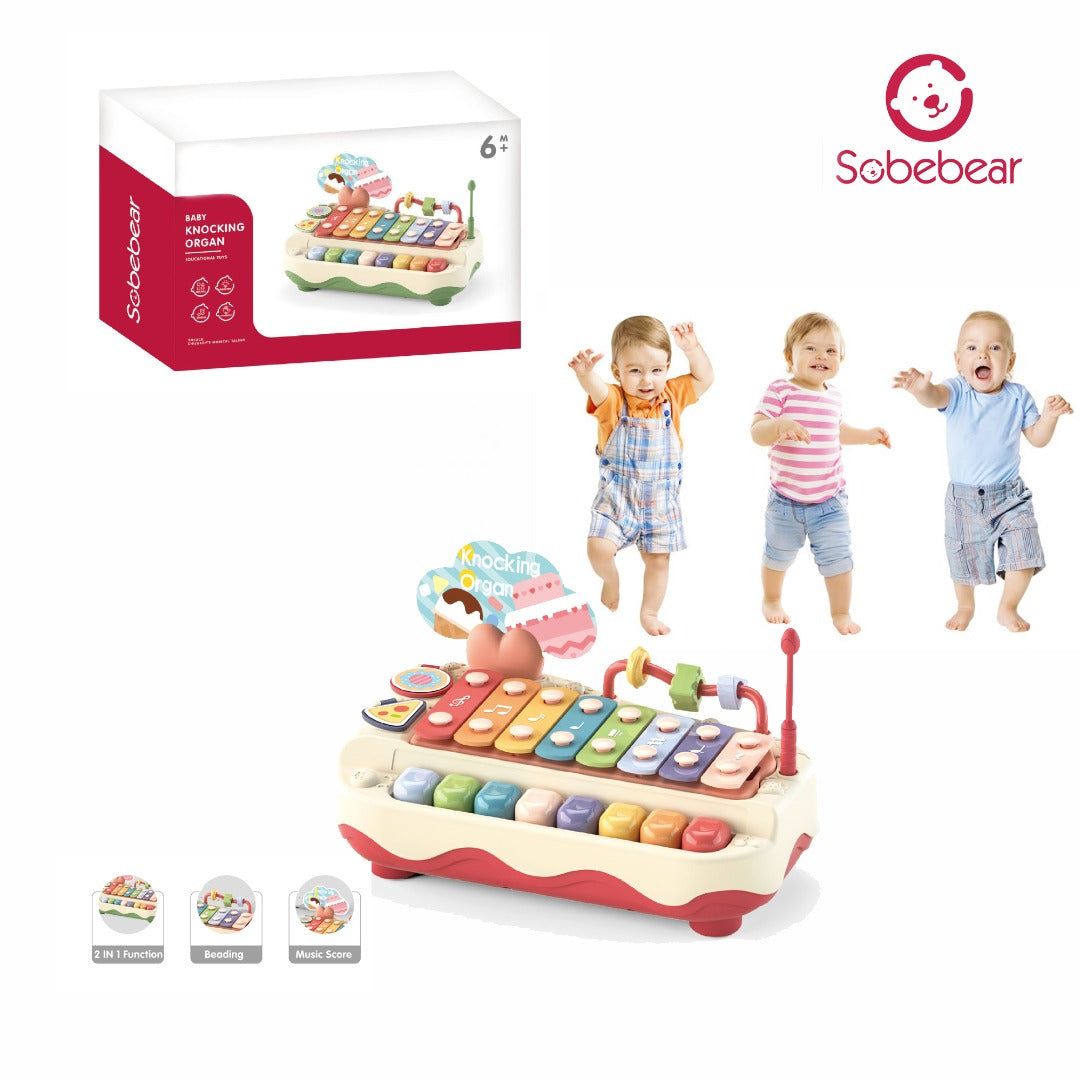Coo11 Kids Musical Instrument Hand Knock Piano Xylophone, Multifunction Toddler Toys, Early Educational Learning, Perfect Gift as Birthday or Christmas Gift, Suitable for 1-3 years old (Red)
