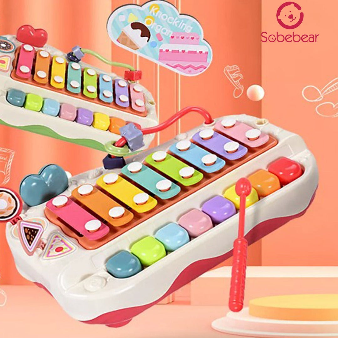 Coo11 Kids Musical Instrument Hand Knock Piano Xylophone, Multifunction Toddler Toys, Early Educational Learning, Perfect Gift as Birthday or Christmas Gift, Suitable for 1-3 years old (Red)
