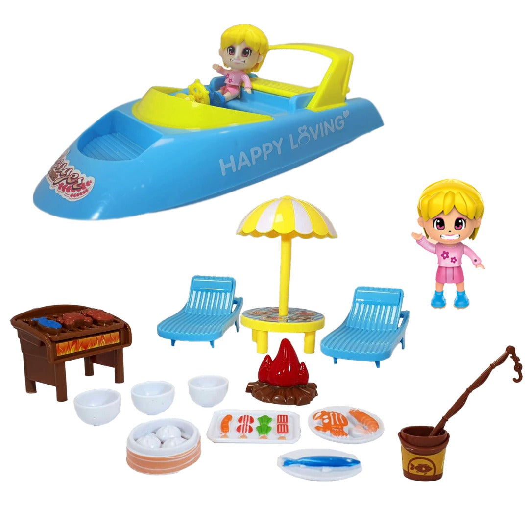Coo11 Speed Boat Water Toy, Speedboat Ship Model Dolls Toy, Bath Toy Set for Baby Toddlers, Birthday Gift for Kids Toddlers Boys Girls, Floats in Water, Pools & Lakes
