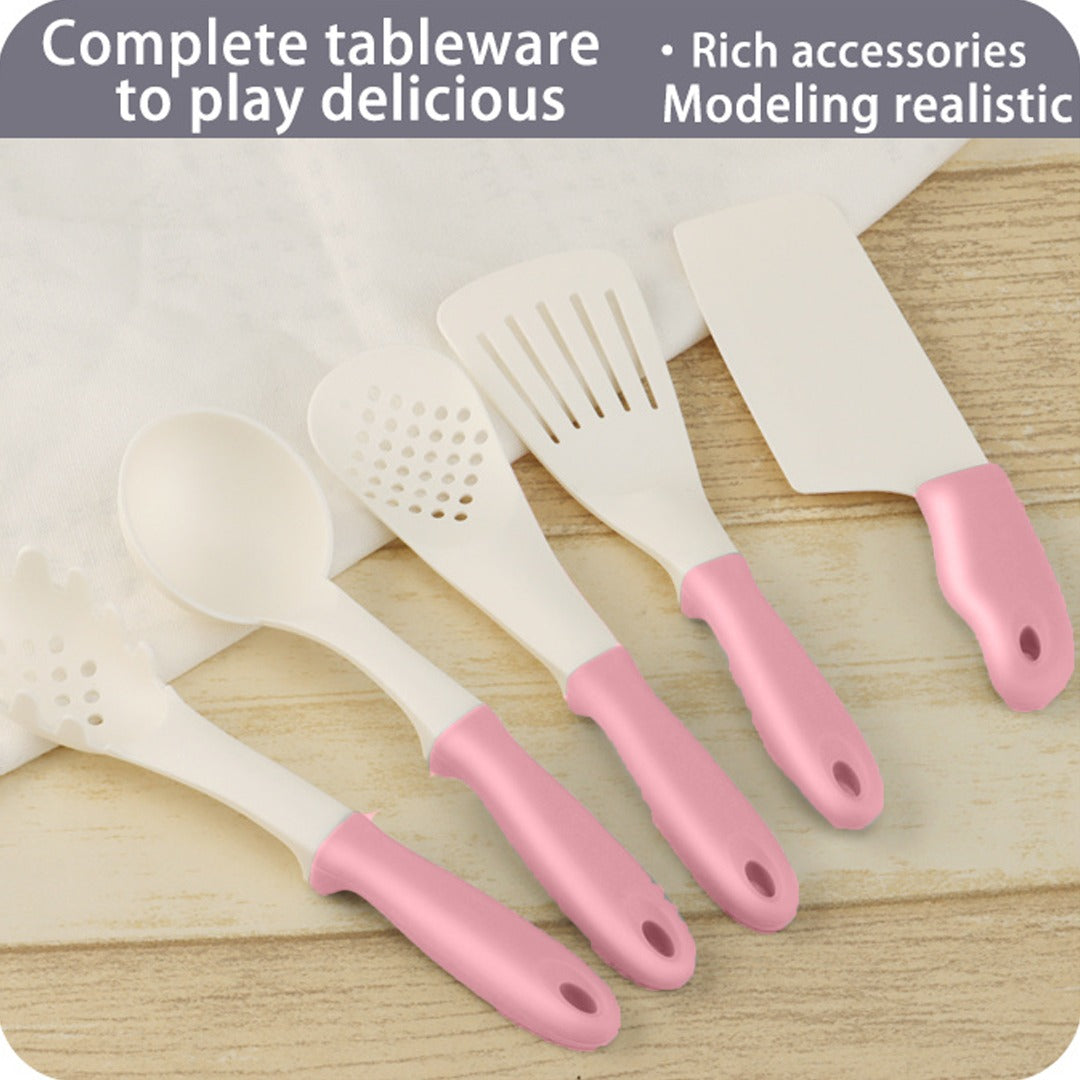 Coo11 24pcs Multi Kitchen Pretend Play Food Toys for Children, Preschool Game Plastic Milk Cake and Meat Cooking Simulation Educational Set for Boys and Girls Gift Ages 3+ Years Old